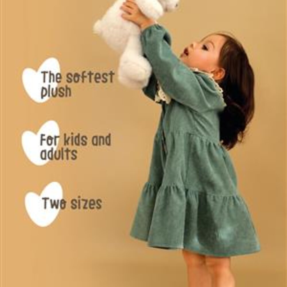 Teddybeer 25cm zittend Wit