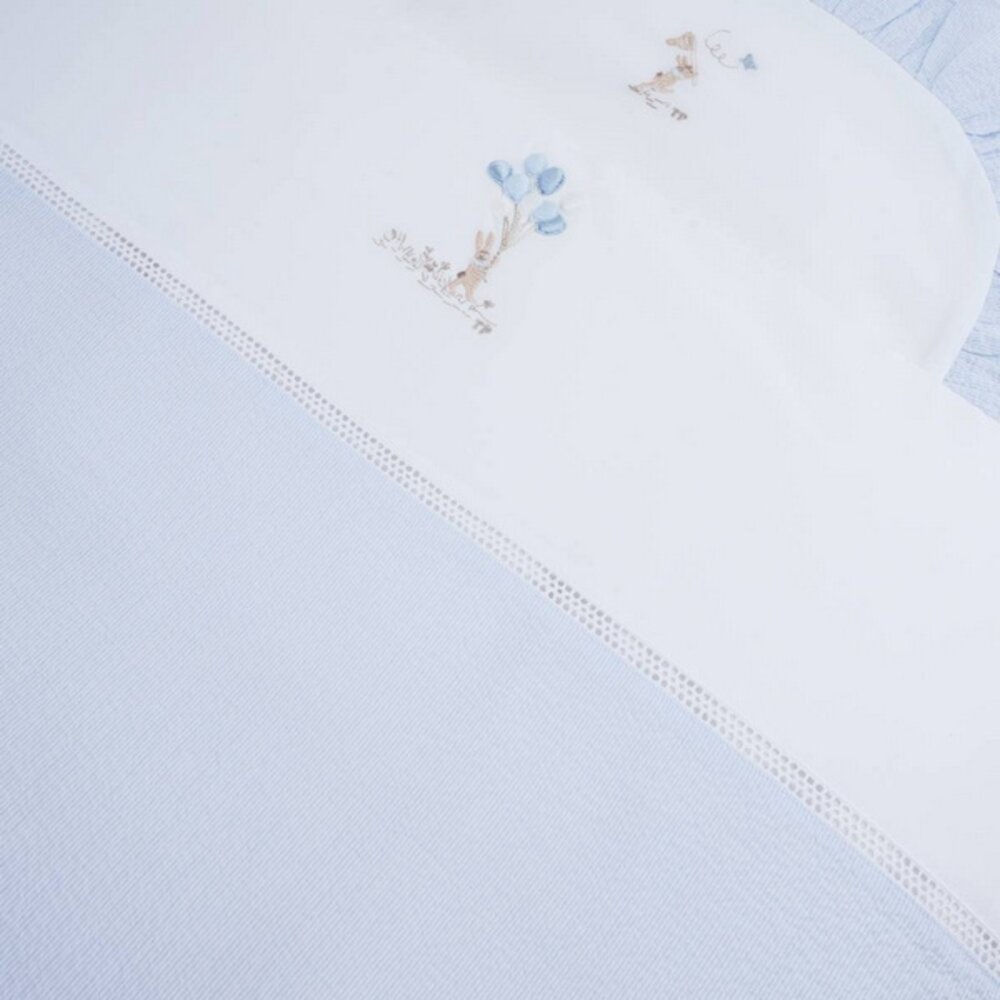 Donsovertrek wieg 80x70cm + sloop Blue garden party