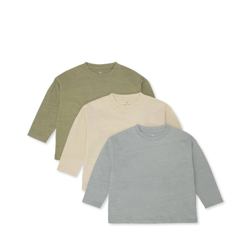 Cosmo 3 pack ls t-shirt Quarry/almond/sage