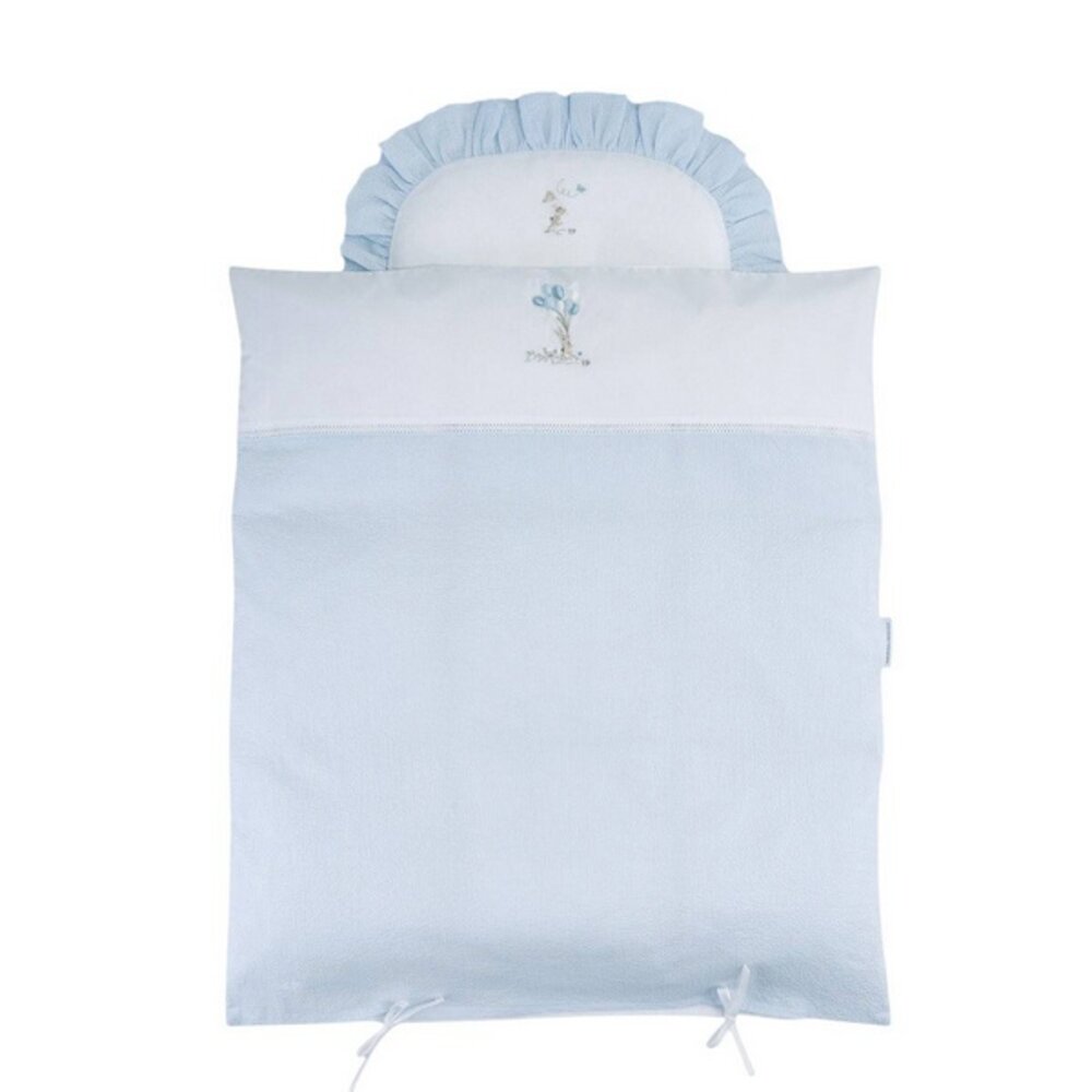Donsovertrek wieg 80x70cm + sloop Blue garden party