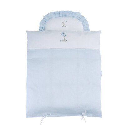 Donsovertrek wieg 80x70cm + sloop Blue garden party