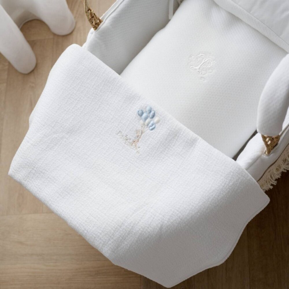 Doopdeken 62x80cm - Jersey Blue garden party