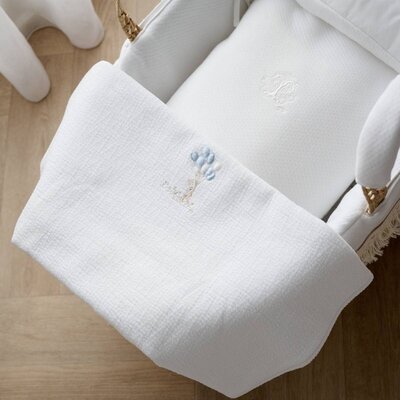 Doopdeken 62x80cm - Jersey Blue garden party