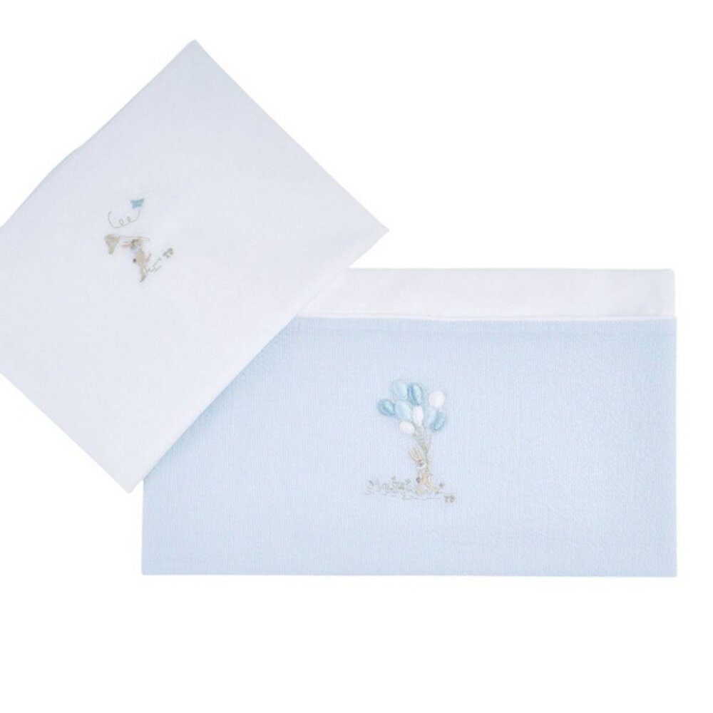 Laken bed 105x170cm + sloop Blue garden party