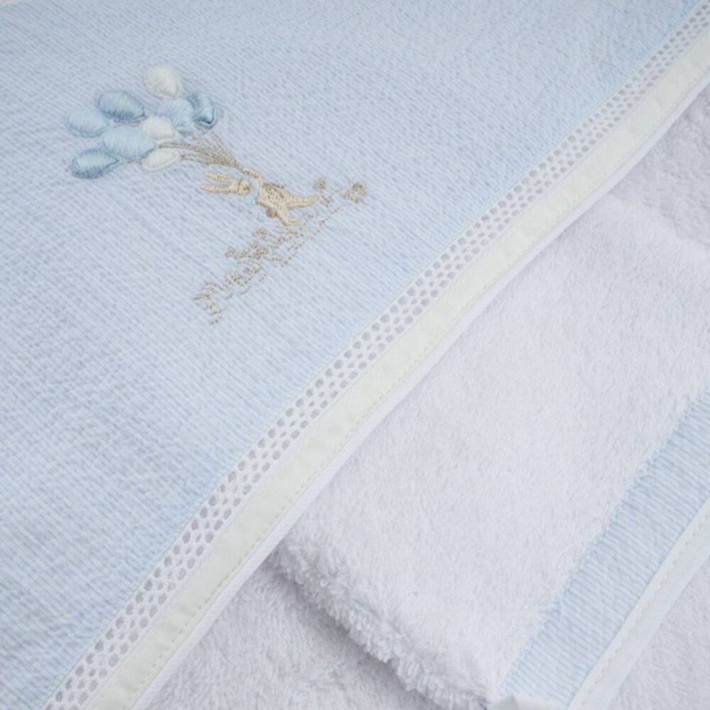 Kaphanddoek + washandje Blue garden party