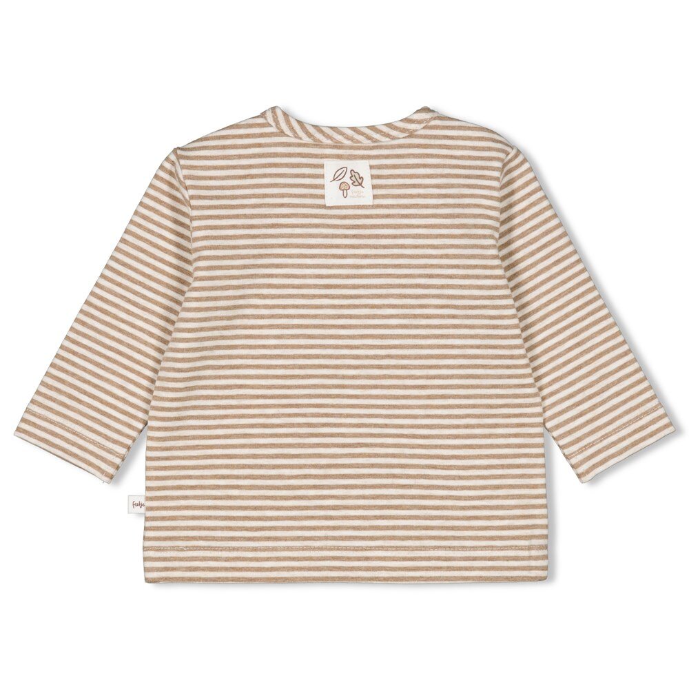 T-shirt little forest friends gestreept Taupe melange