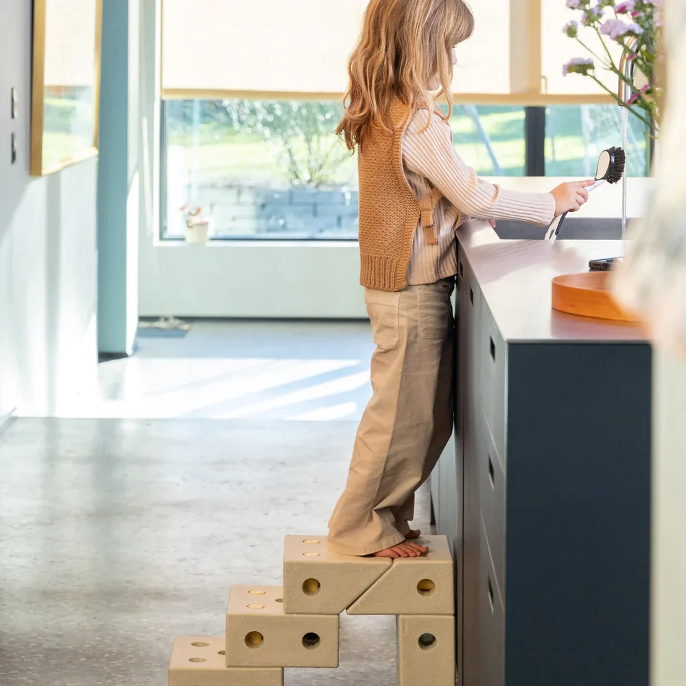 Blokken vierkant Sand Grey