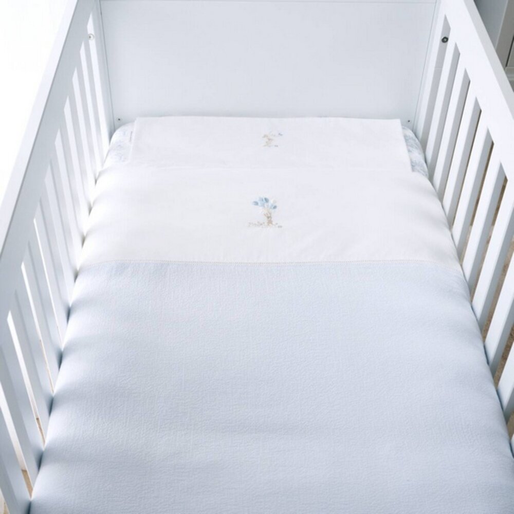Donsovertrek bed 100x135cm + sloop Blue garden party