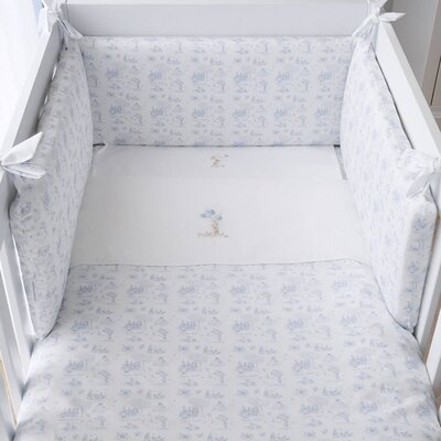 Gedrukt donsovertrek bed 100x135cm + sloop Blue garden party