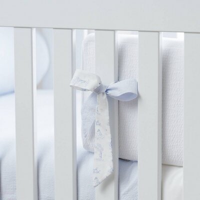 Bedbeschermer 210 cm - Gewafeld H: 23 cm Blue garden party