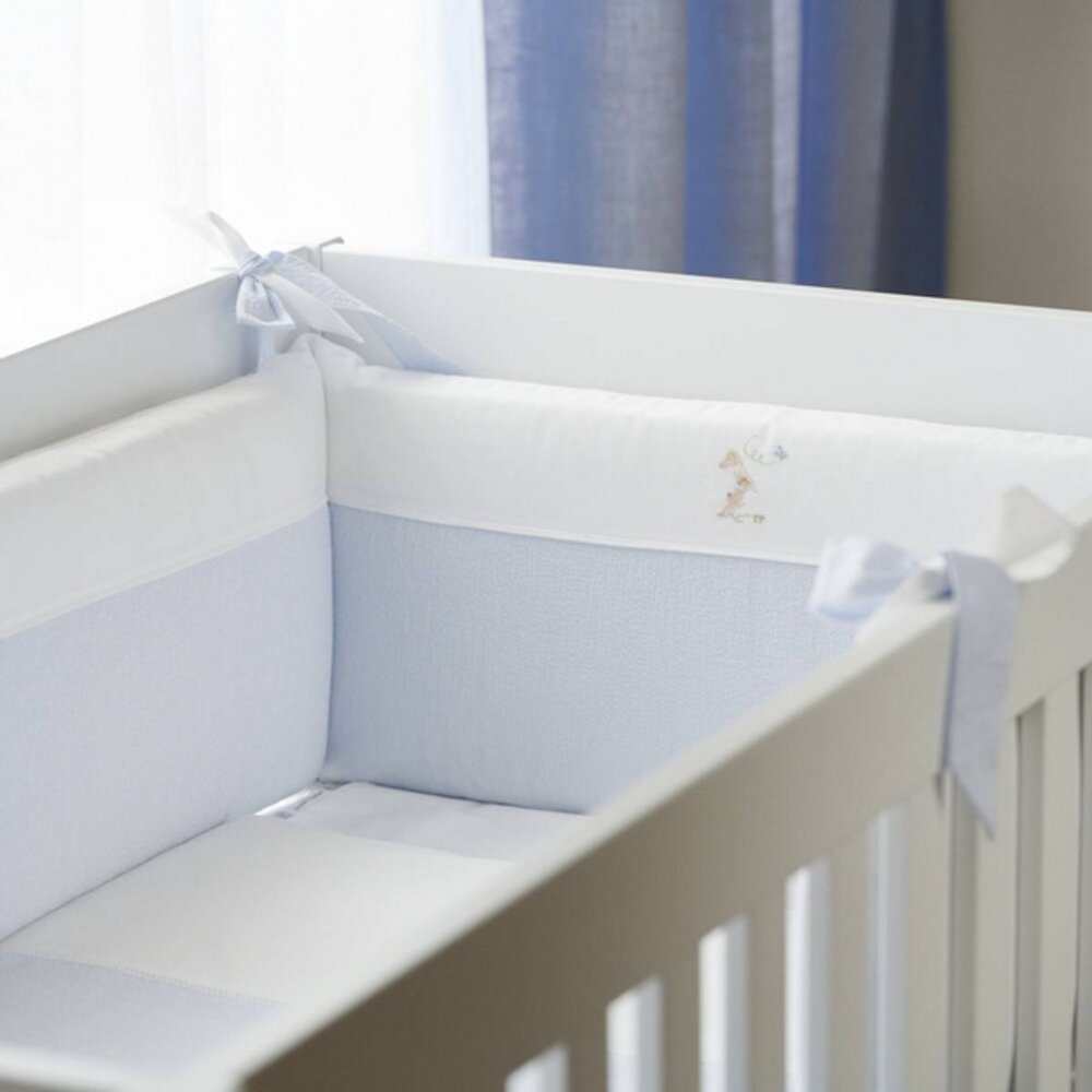 Bedbeschermer 60cm - Katoen (60x60x60cm) H:30cm Blue garden party