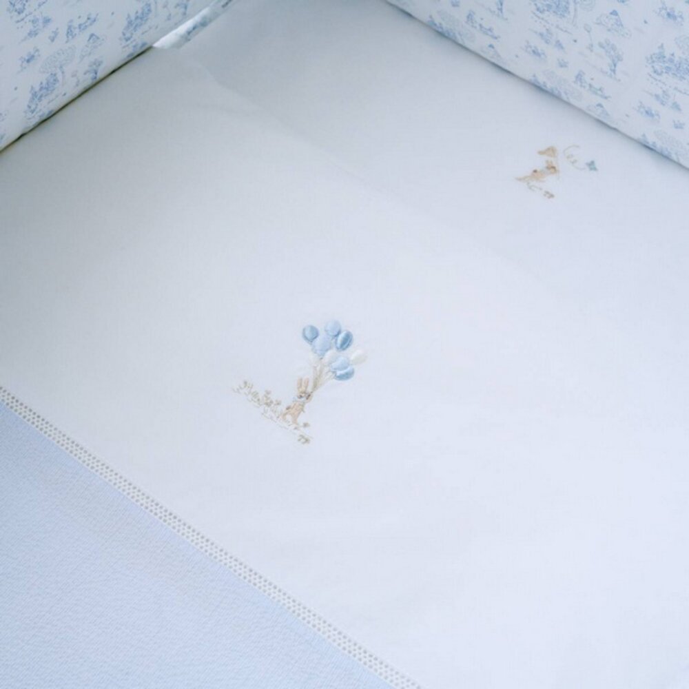 Donsovertrek bed 100x135cm + sloop Blue garden party