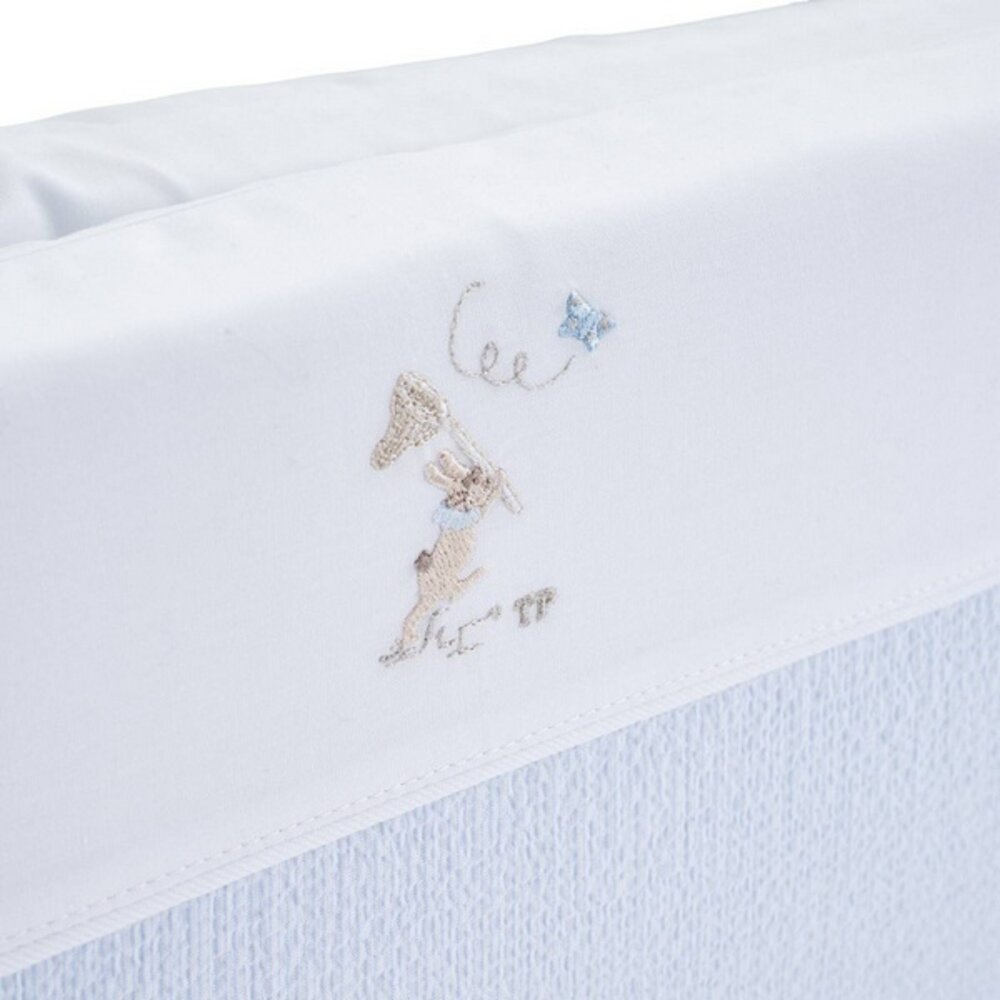 Bedbeschermer 60cm - Katoen (60x60x60cm) H:30cm Blue garden party