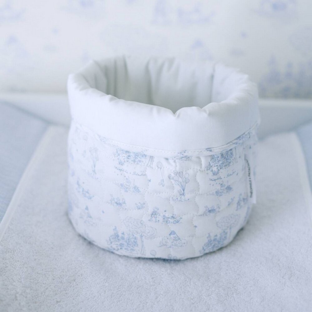 Verzorgingsmand rond - Gewatteerd gedrukt Blue garden party