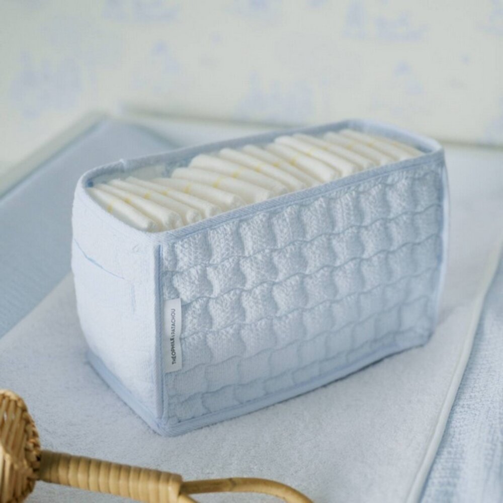 Verzorgingsmand voor luiers - Gewatteerd Blue garden party