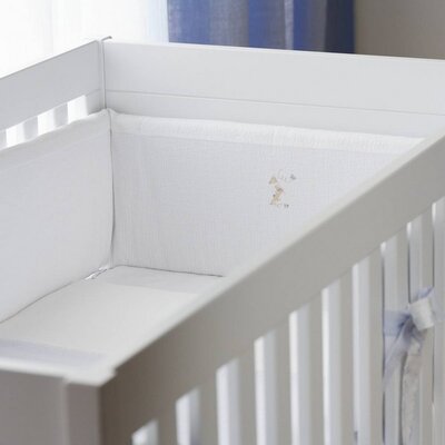 Bedbeschermer 210 cm - Gewafeld H: 23 cm Blue garden party