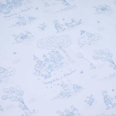 Bedbeschermer 70cm - Katoen (70x70x70cm) H:30cm ge Blue garden party