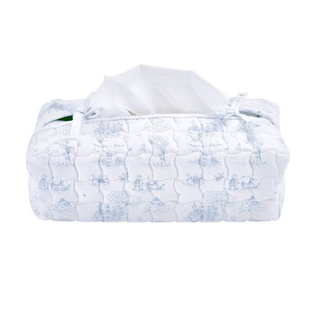 Hoes voor kleenex-doos - Gewatteerd en bedrukt Blue garden party