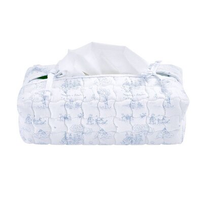 Hoes voor kleenex-doos - Gewatteerd en bedrukt Blue garden party