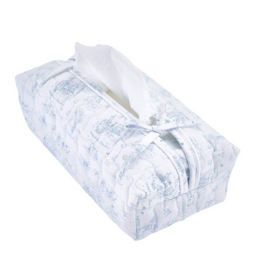 Hoes voor kleenex-doos - Gewatteerd en bedrukt Blue garden party