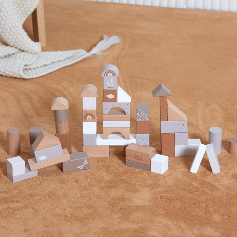 Houten blokken 50 PCS Nougat