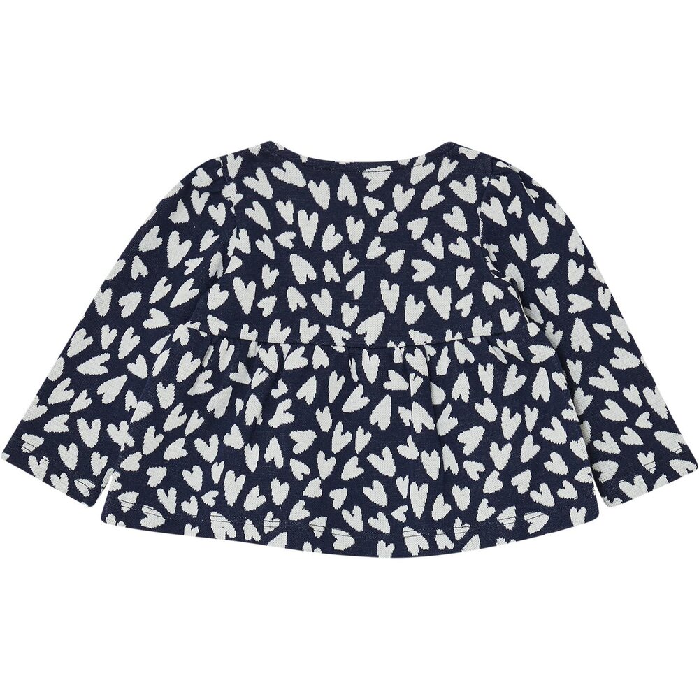 Vestje met hartjes en dubbele rij knoopjes Night Blue
