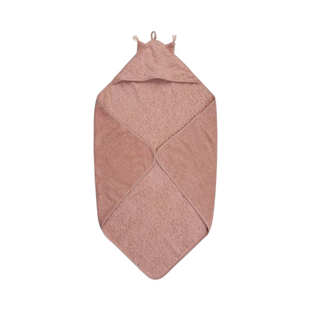 Badcape met oortjes (83x83cm) Roze