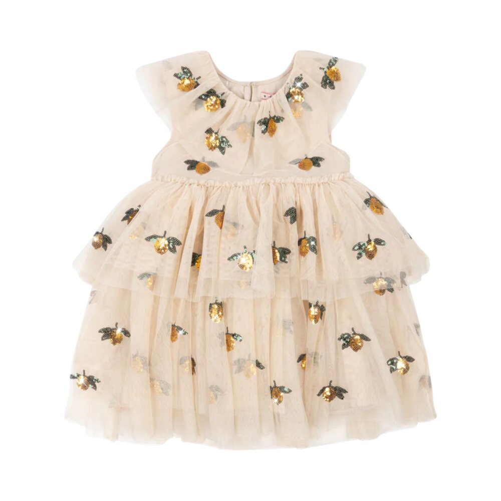 Yvonne fairy jurk Lemon sequin