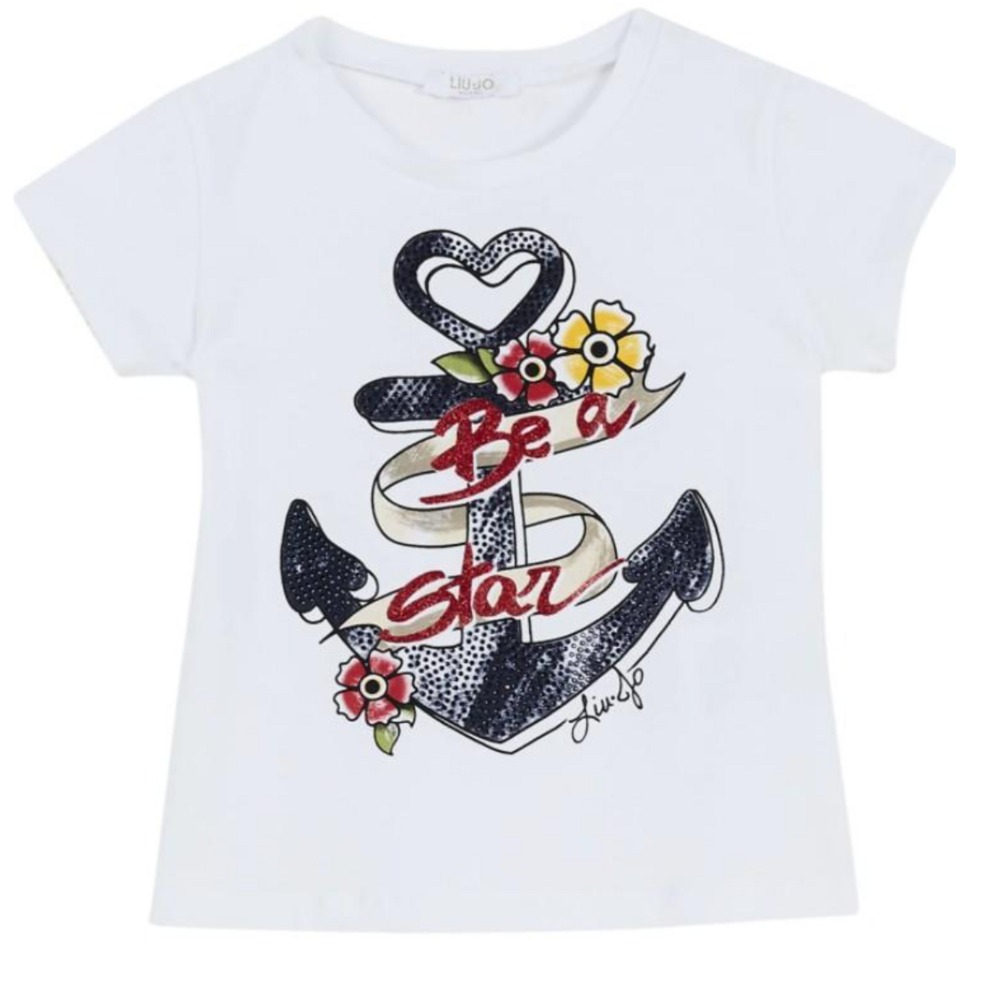 T-shirt wit met Anker Wit