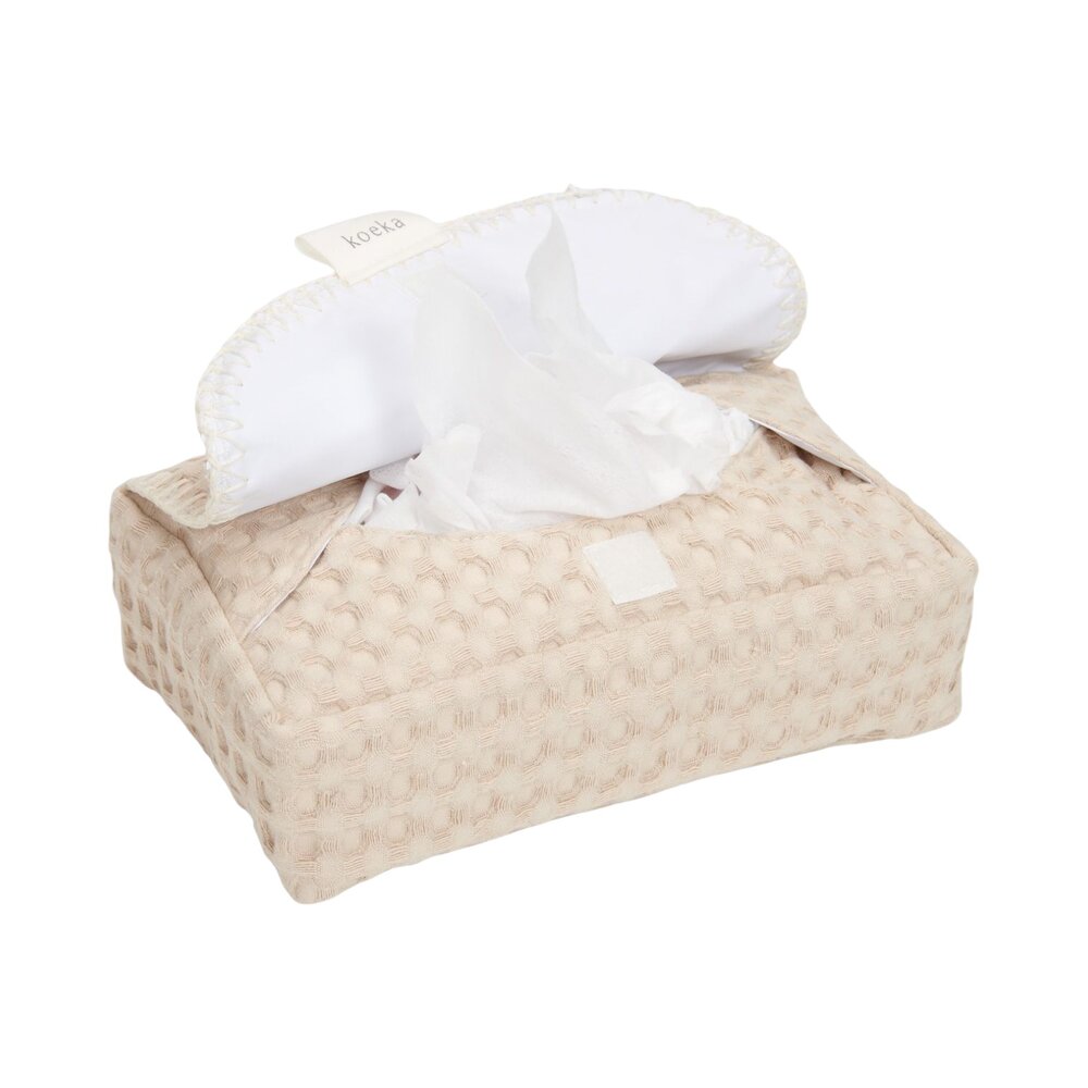 Hoes voor babydoekjes wafel Antwerp 12x20x6 cm sand