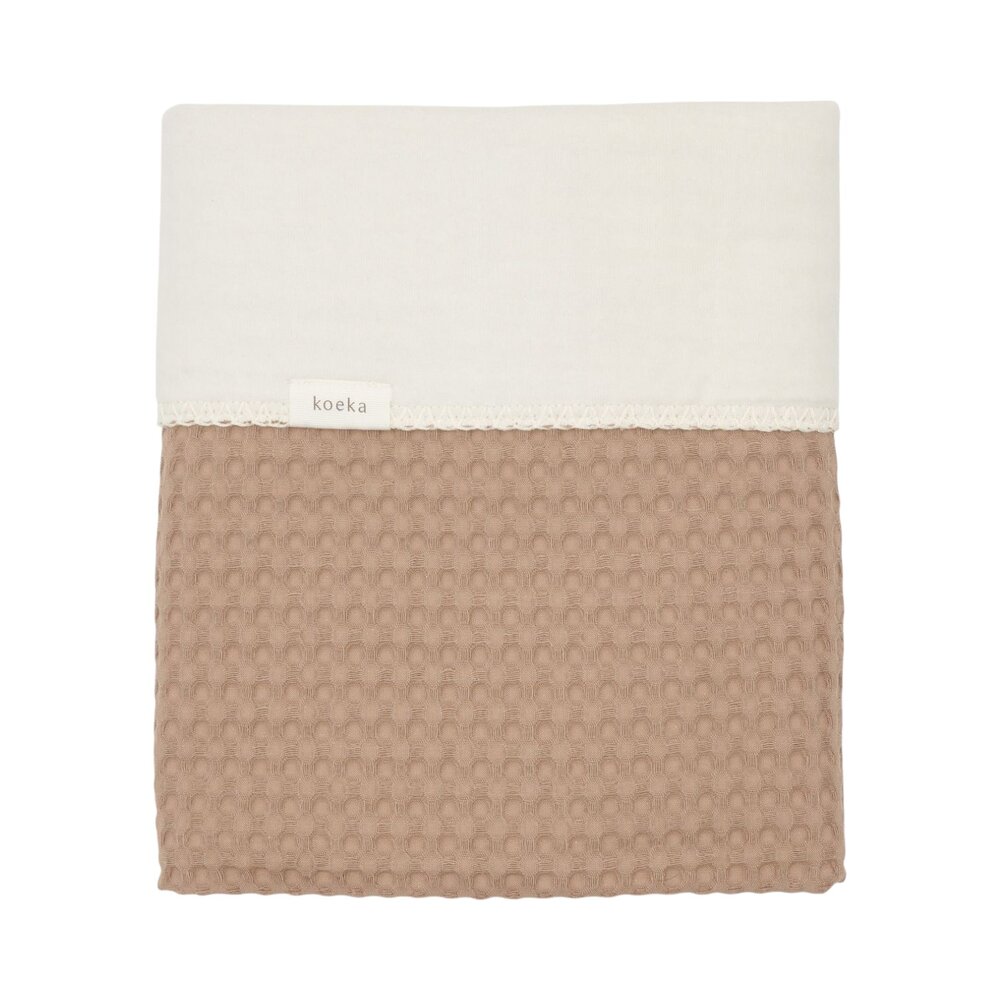 Wiegdeken cotton fleece wafel Amsterdam 100x75 cm caffe