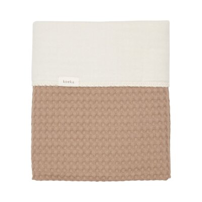 Wiegdeken cotton fleece wafel Amsterdam 100x75 cm caffe