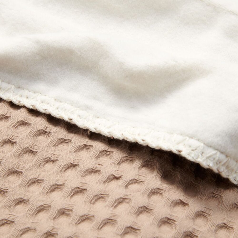 Wiegdeken cotton fleece wafel Amsterdam 100x75 cm caffe
