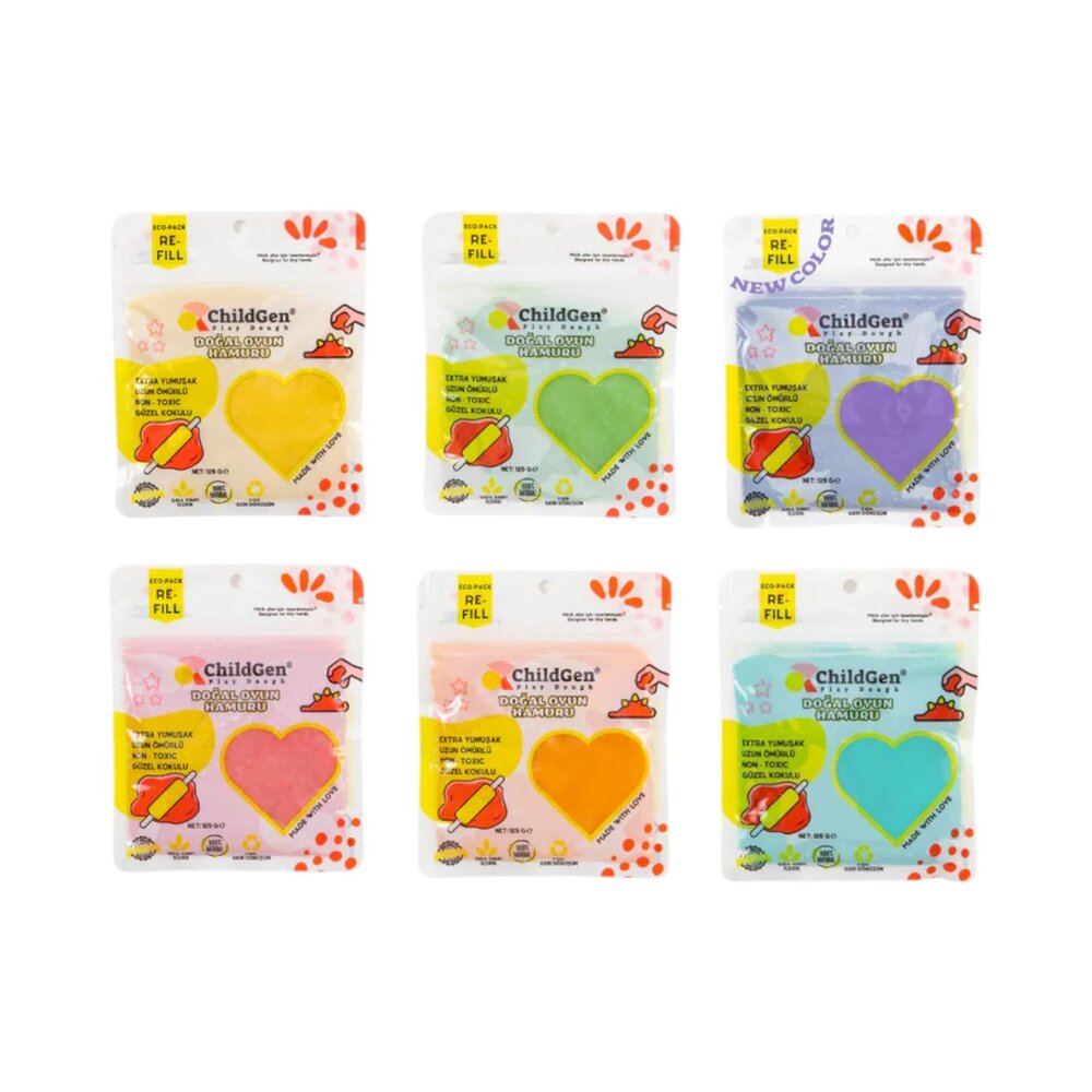 Play dough boetseerklei / plasticine ecopack 6 kleuren