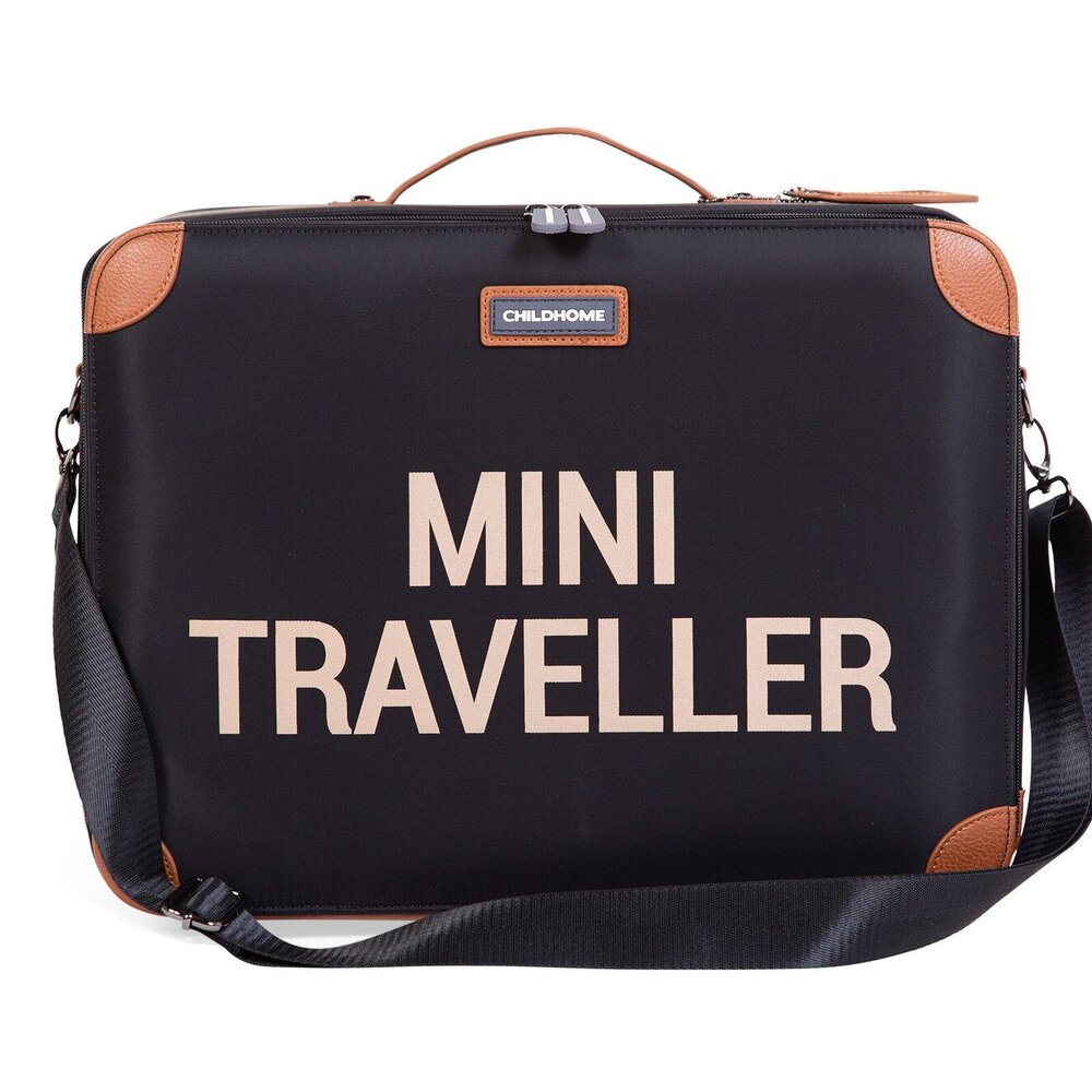 Mini Traveller kinderkoffer Zwart goud