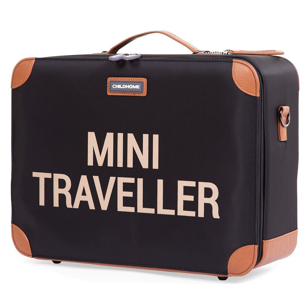 Mini Traveller kinderkoffer Zwart goud