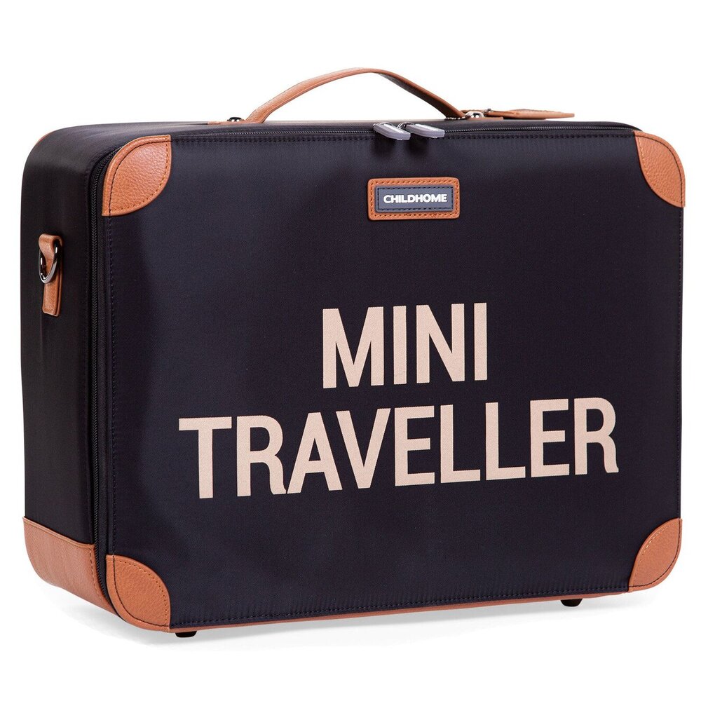 Mini Traveller kinderkoffer Zwart goud