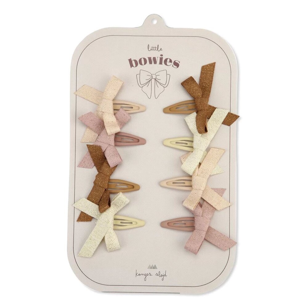 8-pack hair clips strik Glitter rose