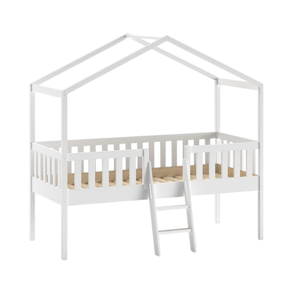 Dallas huisbed met ladder 90x200 cm Wit