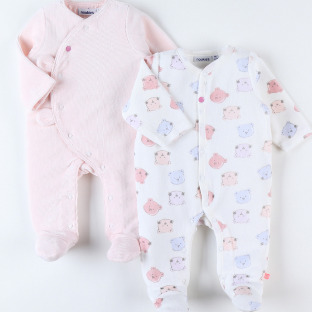 Set van 2 Pyjama's roze met beertjes Roze