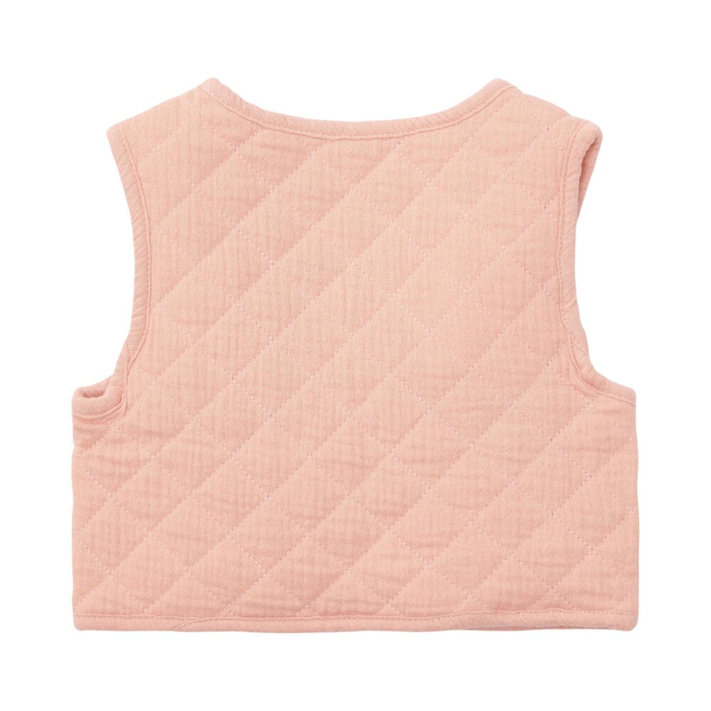 Gilet omkeerbaar Katoen V-hals Effen Roze