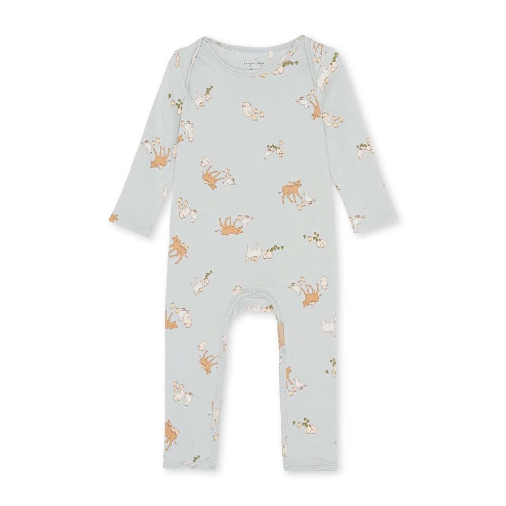 Classic newborn onesie Farm blue