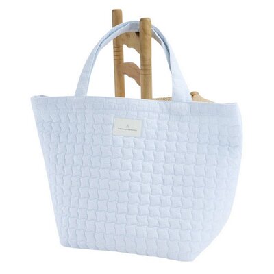 Tote bag - Gewatteerd Blue garden party