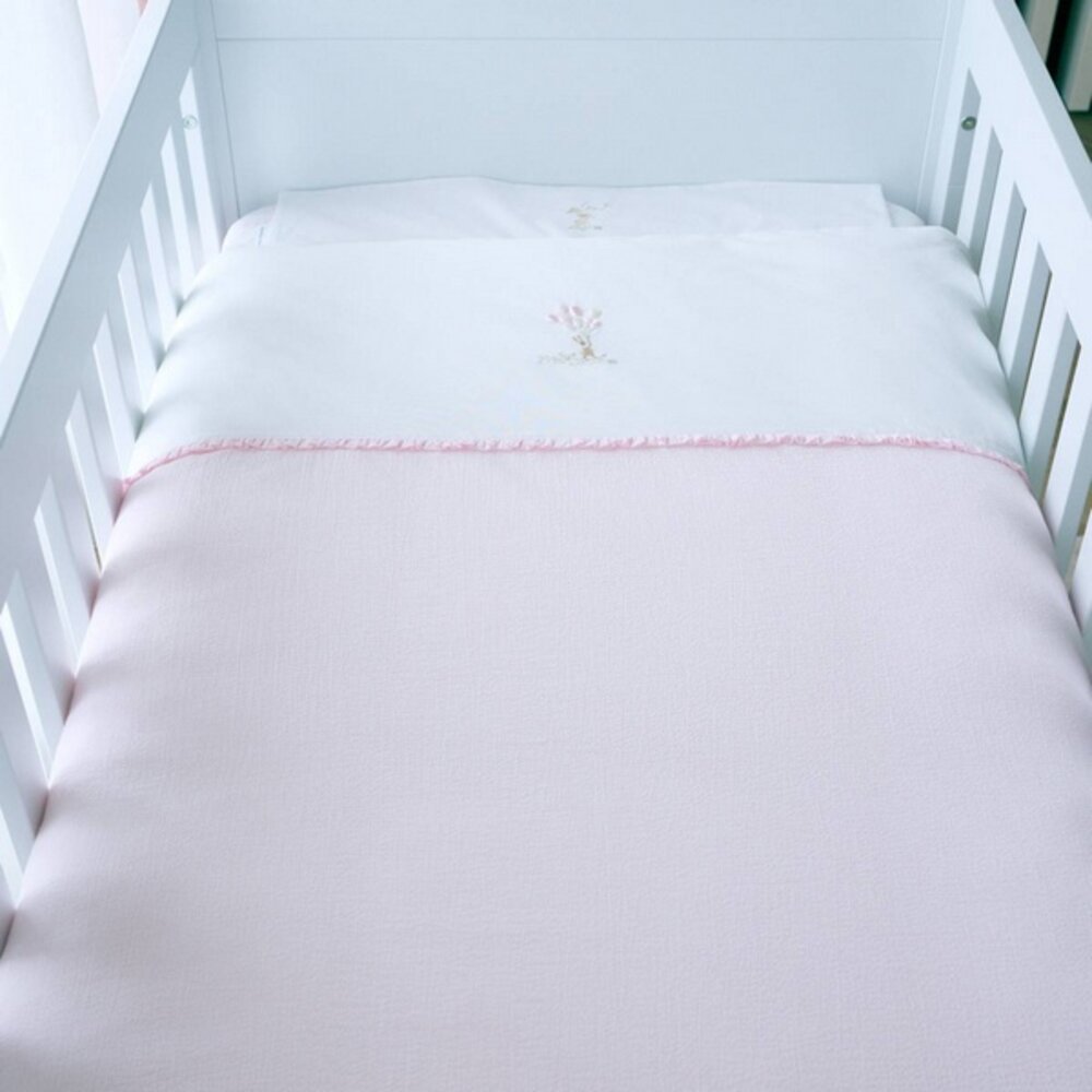 Donsovertrek bed 100x135cm + sloop Pink garden party