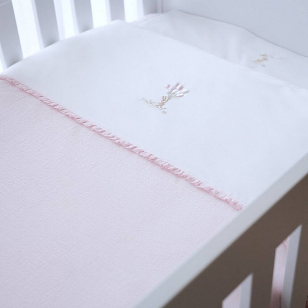 Donsovertrek bed 100x135cm + sloop Pink garden party