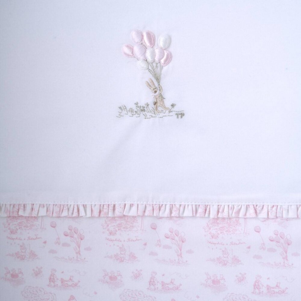 Gedrukt donsovertrek bed 100x135cm + sloop Pink garden party