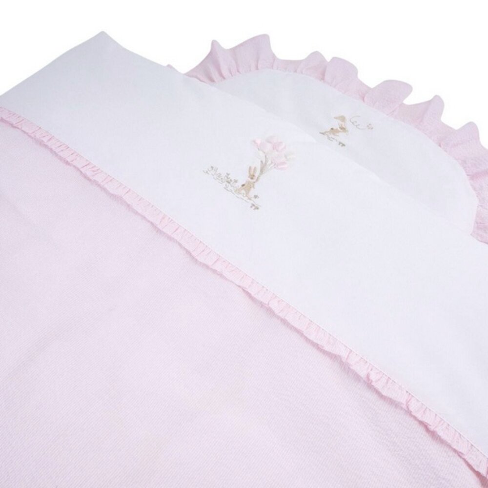 Donsovertrek wieg 80x70cm + sloop Pink garden party