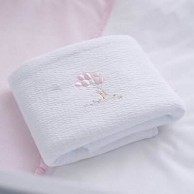 Doopdeken 65x80cm - Jersey Pink garden party