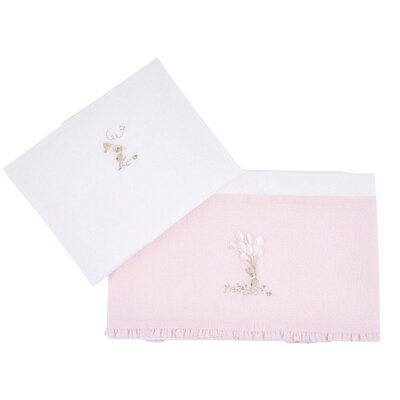 Laken bed 105x170cm + sloop Pink garden party