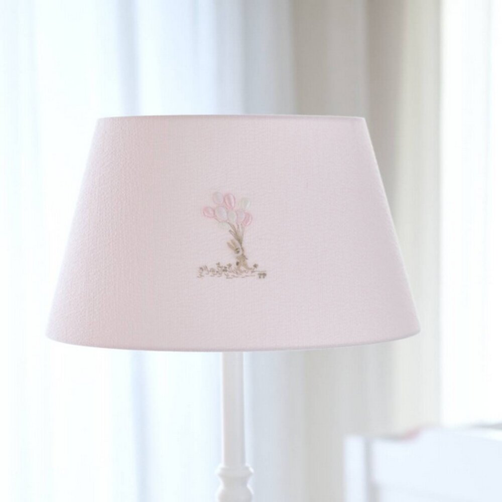 Grote lampenkap geborduurd Pink garden party